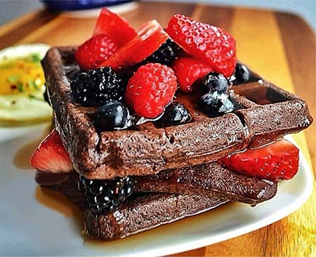 Gaufre à la protéine sans gluten au chocolat noir